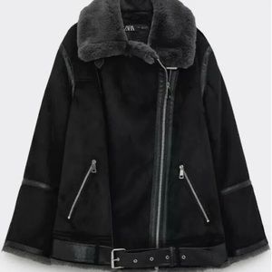 Zara black Double-faced jacket